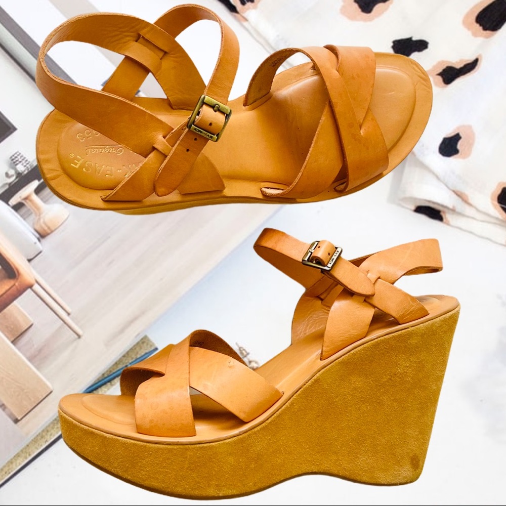 Kork-Ease Tan Leather Platform Bette Sandal 10